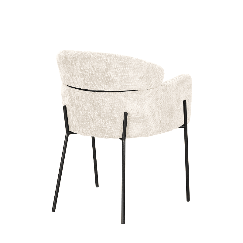 Starfurn Eetkamerstoel Otis White Met Armleuning