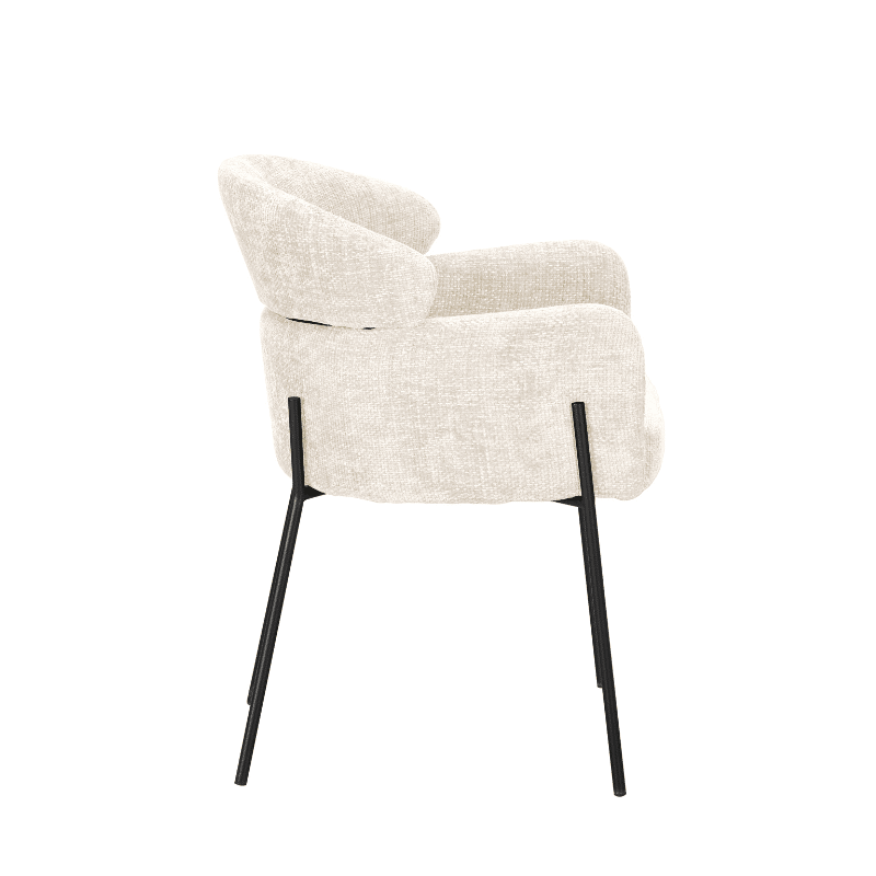 Starfurn Eetkamerstoel Otis White Met Armleuning