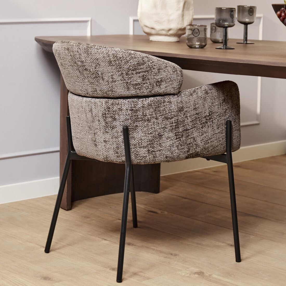 Starfurn Eetkamerstoel Otis Grey Met Armleuning
