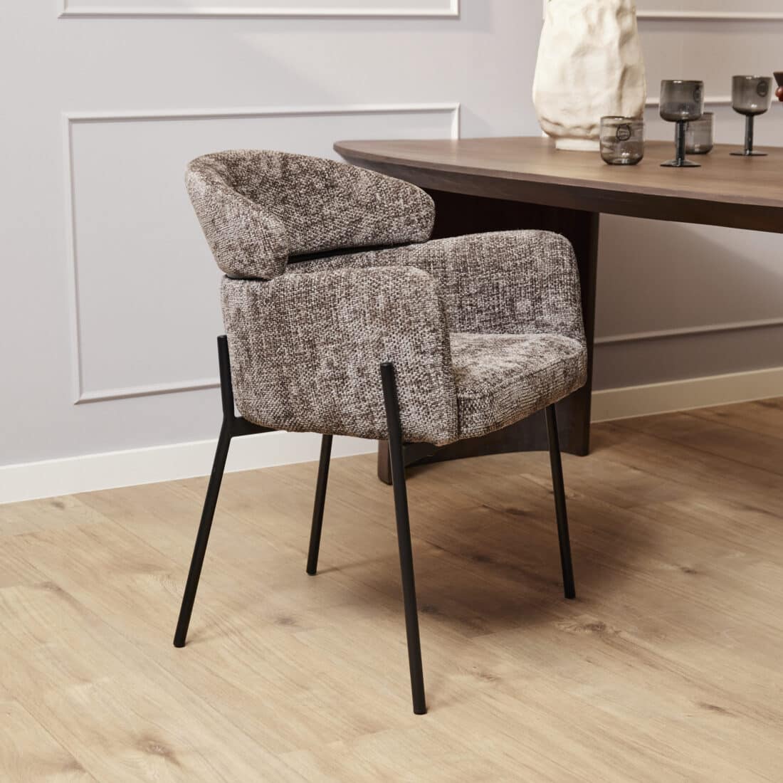 Starfurn Eetkamerstoel Otis Grey Met Armleuning