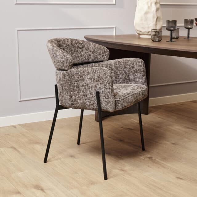 Starfurn Eetkamerstoel Otis Grey Met Armleuning