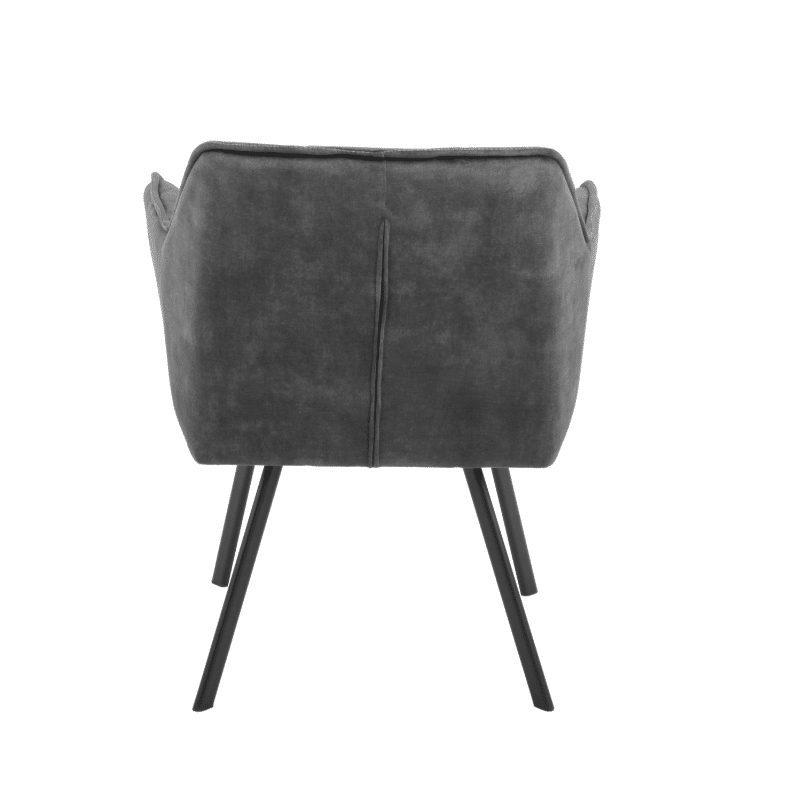 Starfurn Eetkamerstoel Emma Velvet Dark Grey Met Armleuning