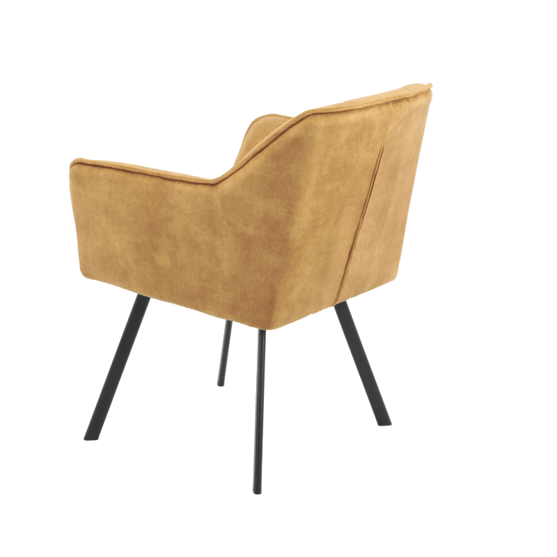 Starfurn Eetkamerstoel Emma Velvet Yellow Met Armleuning