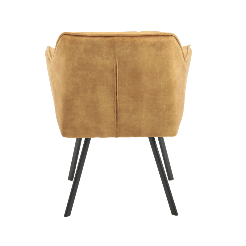 Starfurn Eetkamerstoel Emma Velvet Yellow Met Armleuning