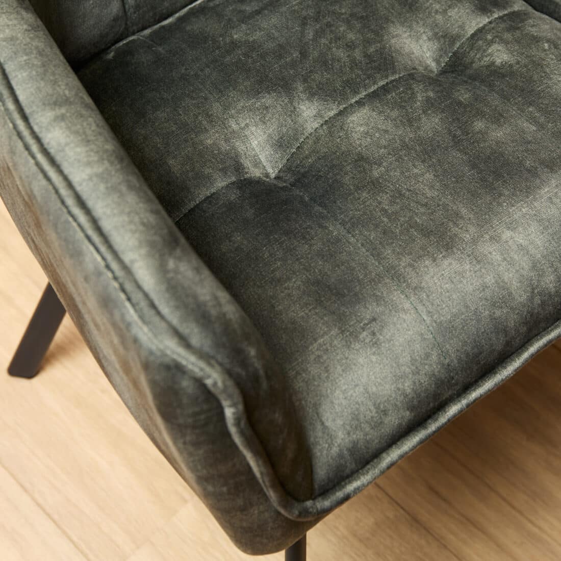 Starfurn Eetkamerstoel Emma Velvet Hunter Green Met Armleuning