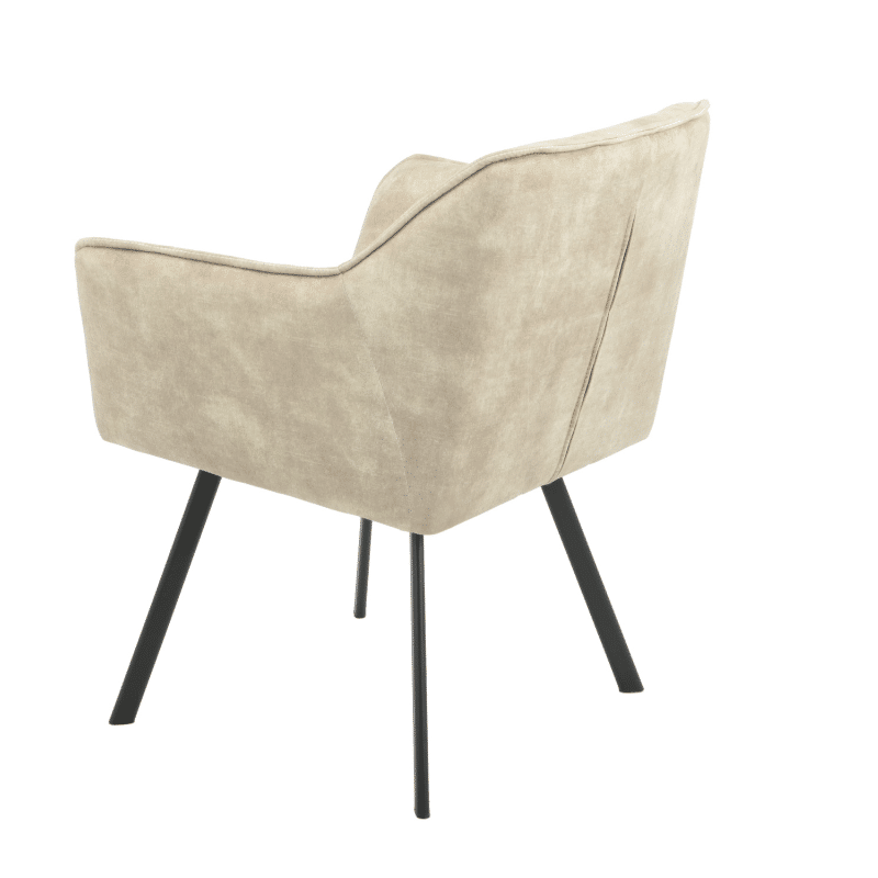 Starfurn Eetkamerstoel Emma Velvet Taupe Met Armleuning