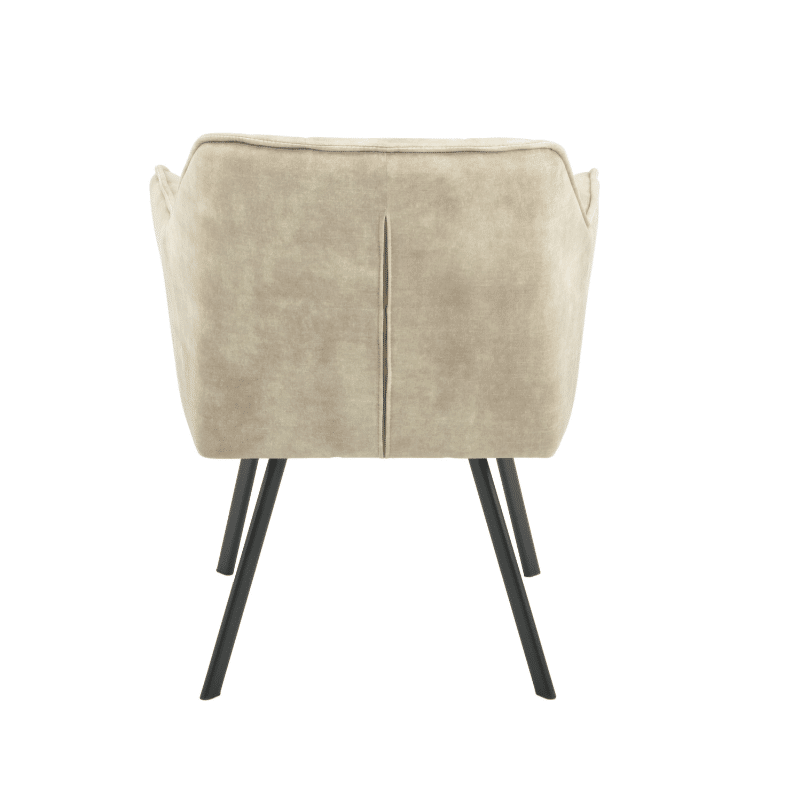 Starfurn Eetkamerstoel Emma Velvet Taupe Met Armleuning