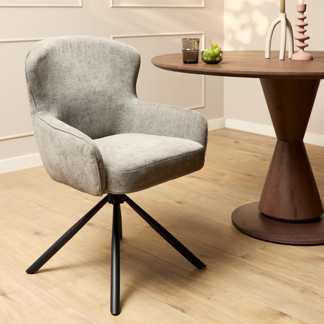 Starfurn Eetkamerstoel Hanna Ash Grey Met Armleuning