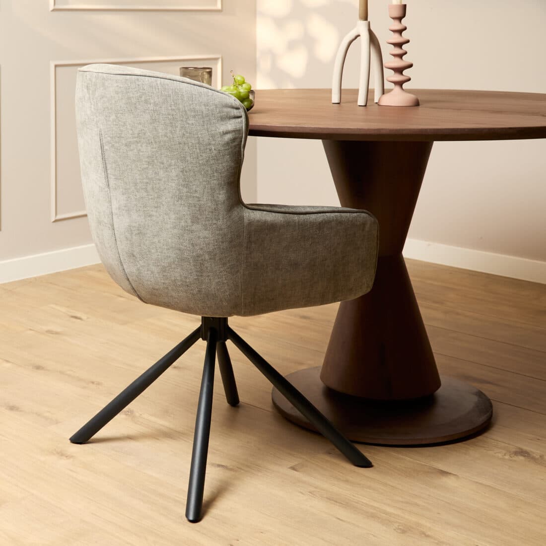 Starfurn Eetkamerstoel Hanna Ash Grey Met Armleuning