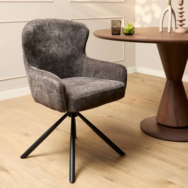 Starfurn Eetkamerstoel Hanna Charcoal Brown Met Armleuning
