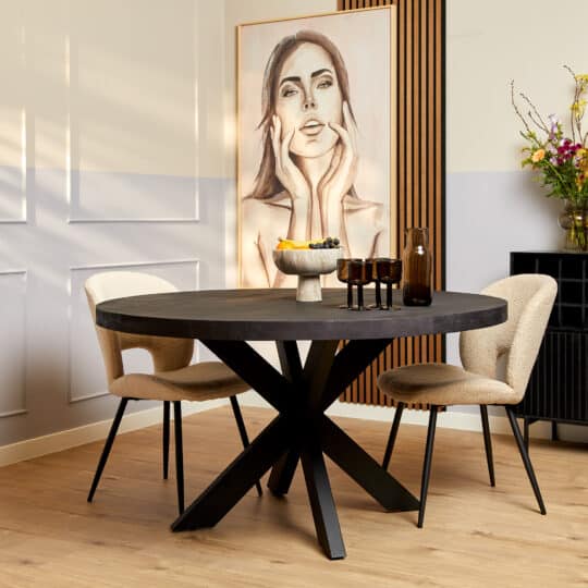Starfurn Eettafel Denver Black rond