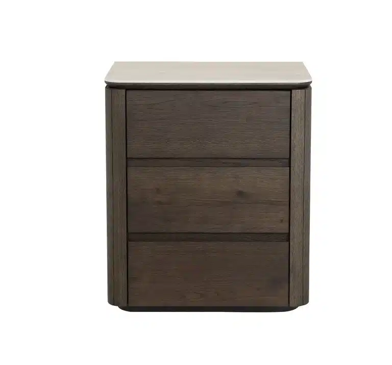 Voorkant Richmond Interiors nachtkastje Ritz 55x40x65 cm travertin