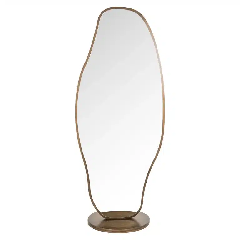 Voorkant Richmond Interiors spiegel Jalyce 80x55x192 cm geborsteld goud