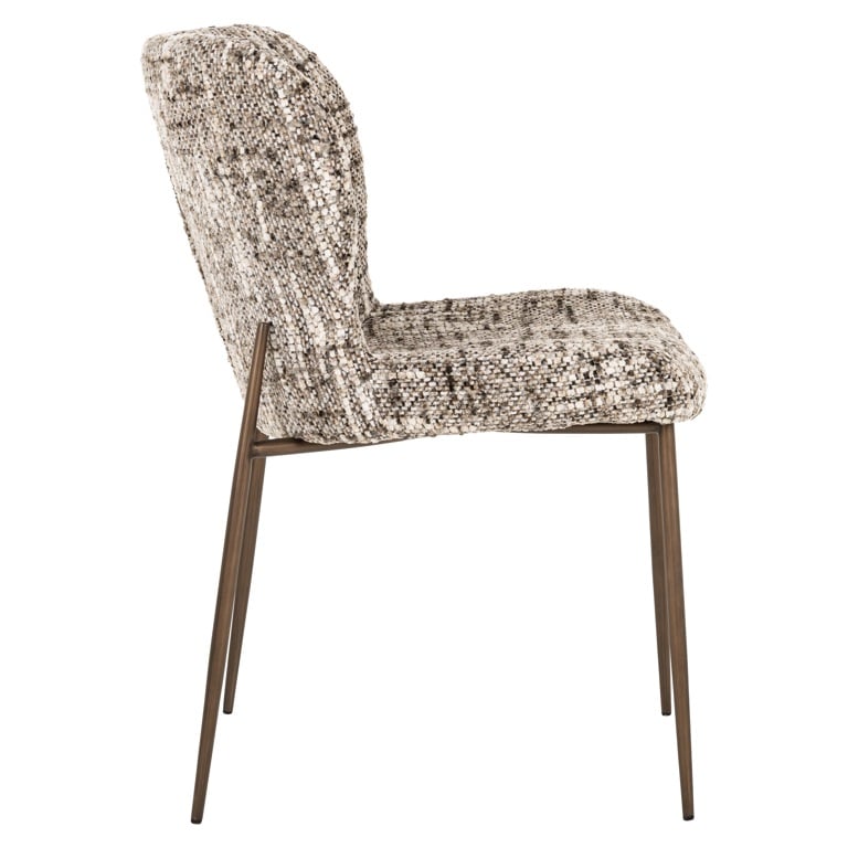 Zijkant Richmond Interiors eetkamerstoel Odarby bruin (Set van 2)