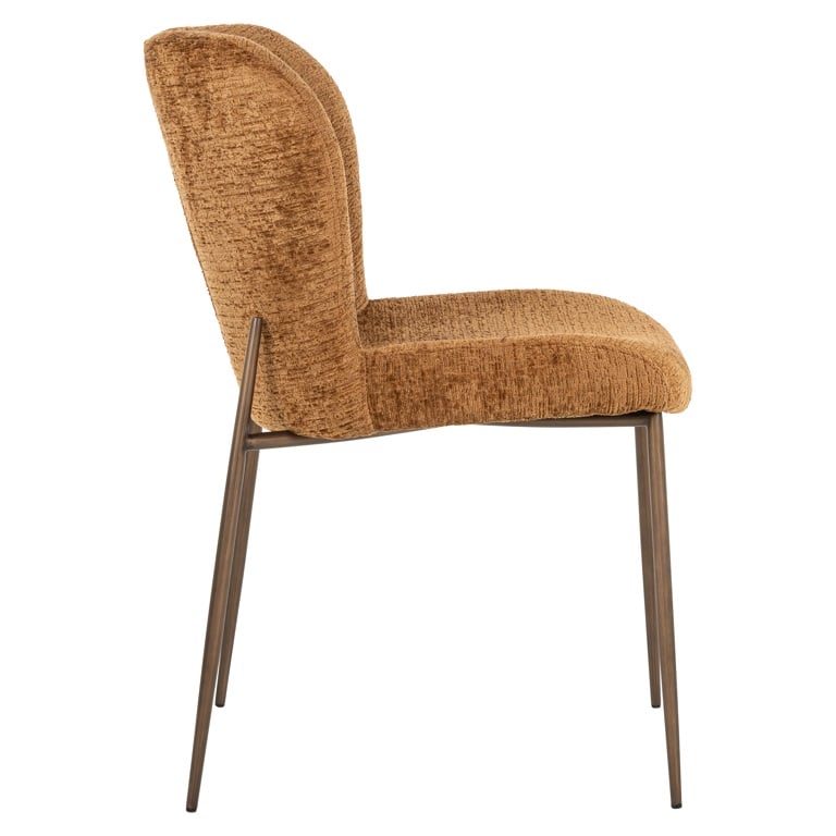 Zijkant Richmond Interiors eetkamerstoel Odarby cognac (Set van 2)