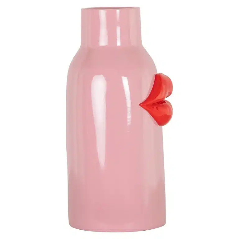 Zijkant Richmond Interiors vaas 20,5x18,5x41,5 cm Blynthe groot roze