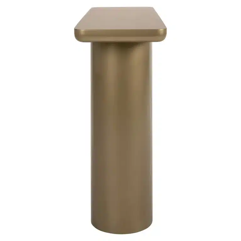 Zijkant Richmond Interiors wandtafel Whisker 120x35x80 cm goud