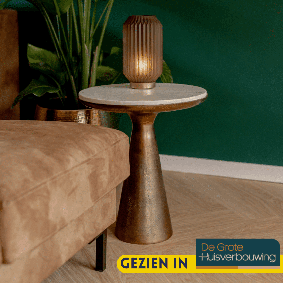 Starfurn Bijzettafel Essy White Marble 45 Cm