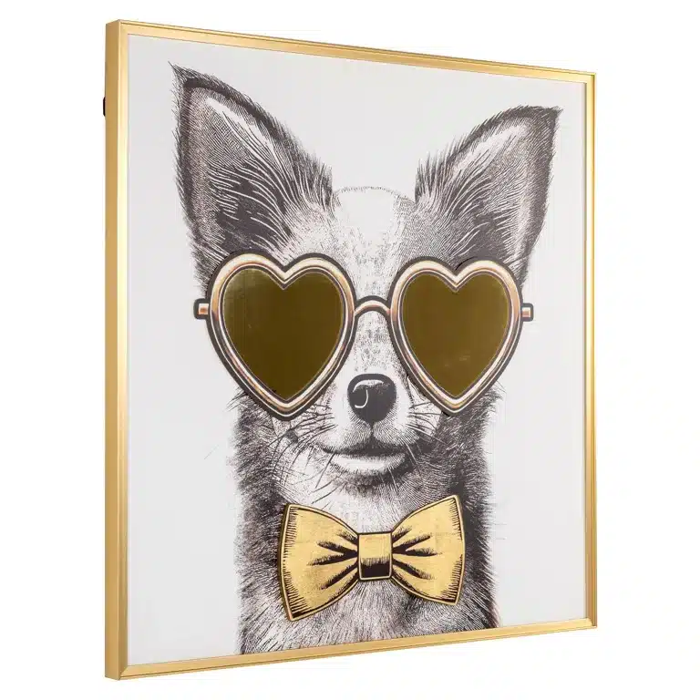 schuin Richmond Interiors Wall art Bodhy zwart goud