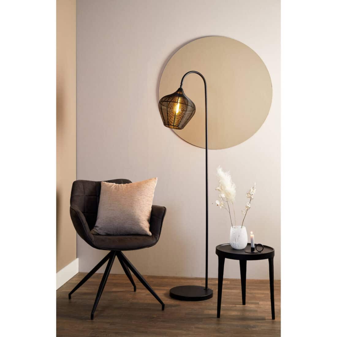 Light Amp Living Vloerlamp 35x30x160 Cm Alvaro Mat Zwart
