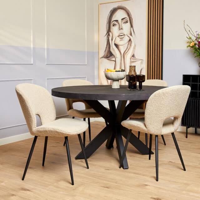 Starfurn Eettafel Denver Black rond