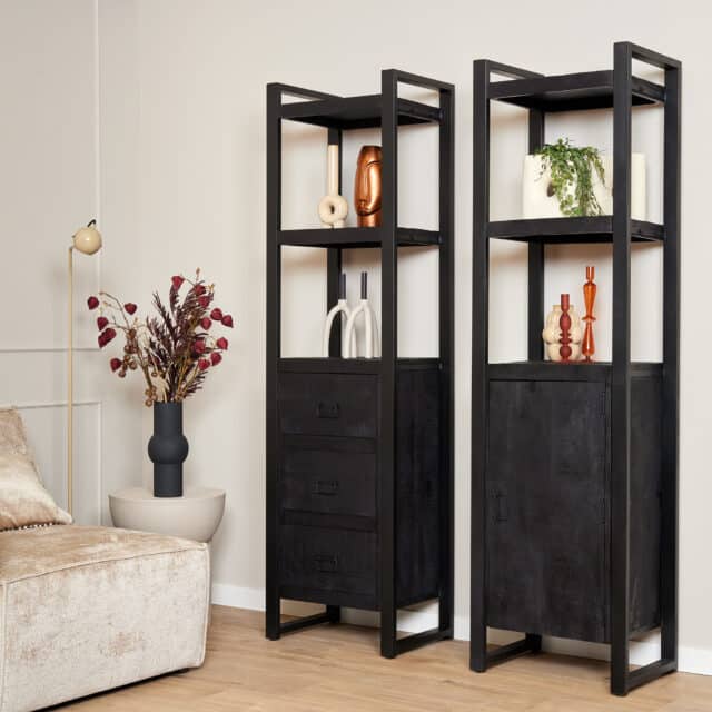 Starfurn Boekenkast Boaz Black 55 Cm Deur