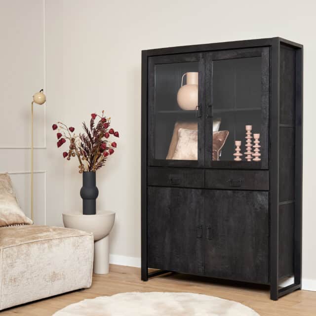 Starfurn Vitrinekast Boaz Black 115 Cm