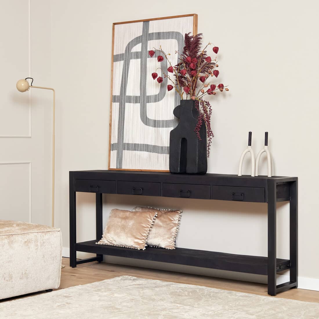 Starfurn Sidetable Boaz Black 180 Cm