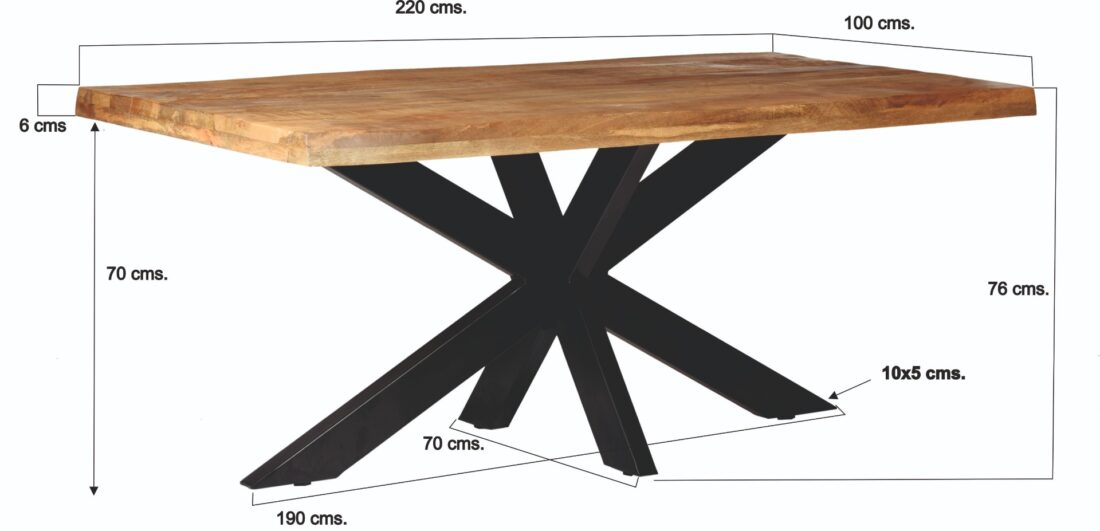 Livingfurn Eetkamertafels Sturdy Tree Top Spider 220 Cm
