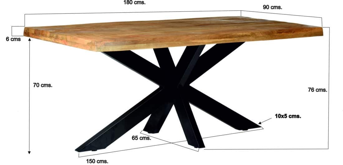 Livingfurn Eetkamertafels Sturdy Tree Top Spider 180 Cm