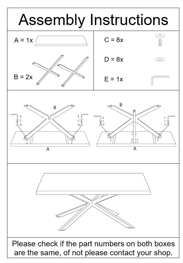 Livingfurn Eetkamertafels Sturdy Spider 180 Cm