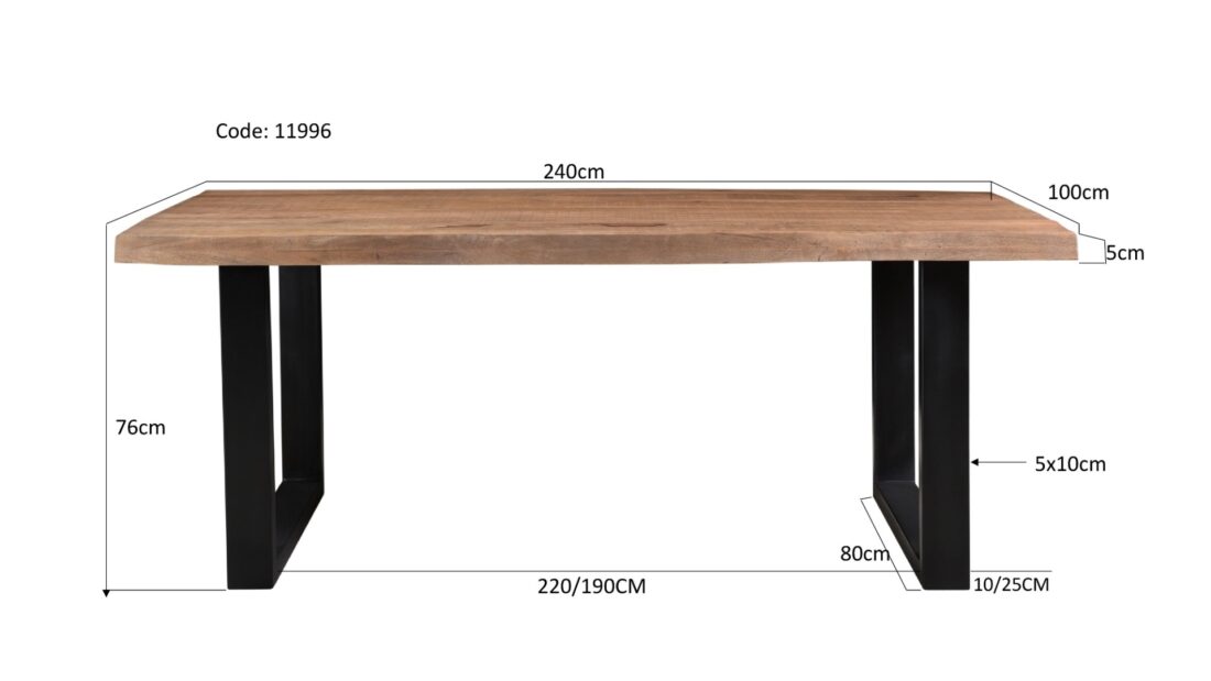 Livingfurn Eetkamertafels Sturdy Tree Top U 240 Cm