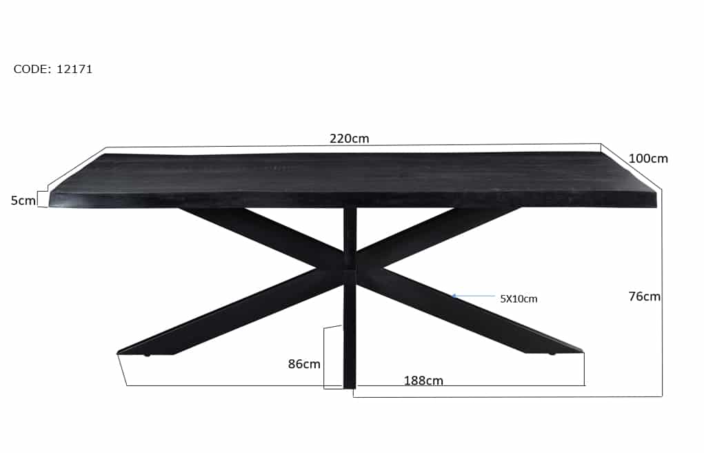 Livingfurn Eetkamertafels Kala Tree Top Spider 220 Cm