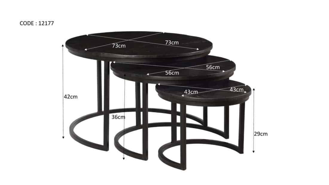 Livingfurn Salontafels Jerrel Kala Set Of 3