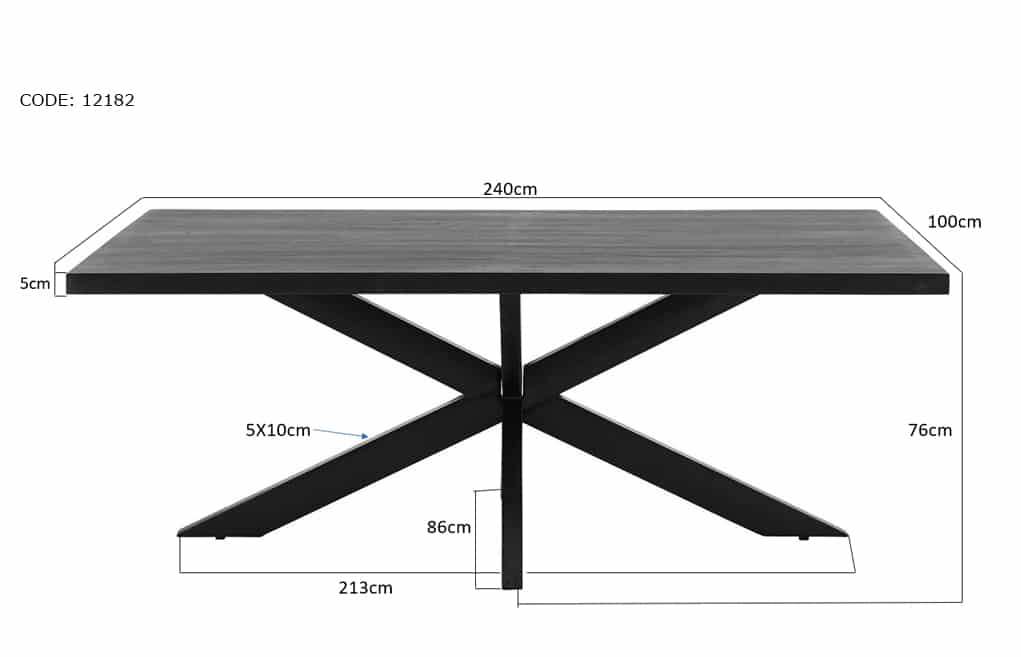 Livingfurn Eetkamertafels Kala Spider 240 Cm