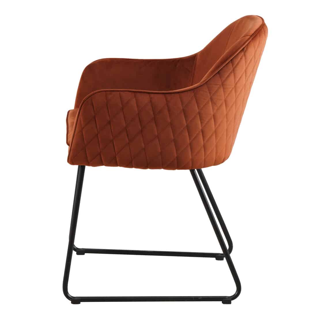 Livingfurn Eetkamerstoelen Benthe Rust Copper Velvet