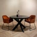 Livingfurn eetkamerstoel Benthe met arm Rust Copper Velvet