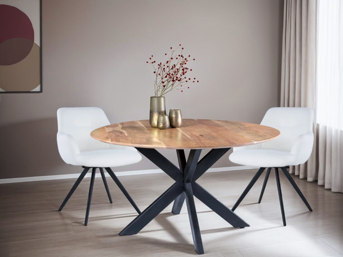 Livingfurn Eetkamertafels Oslo Round Acasia 130 Cm