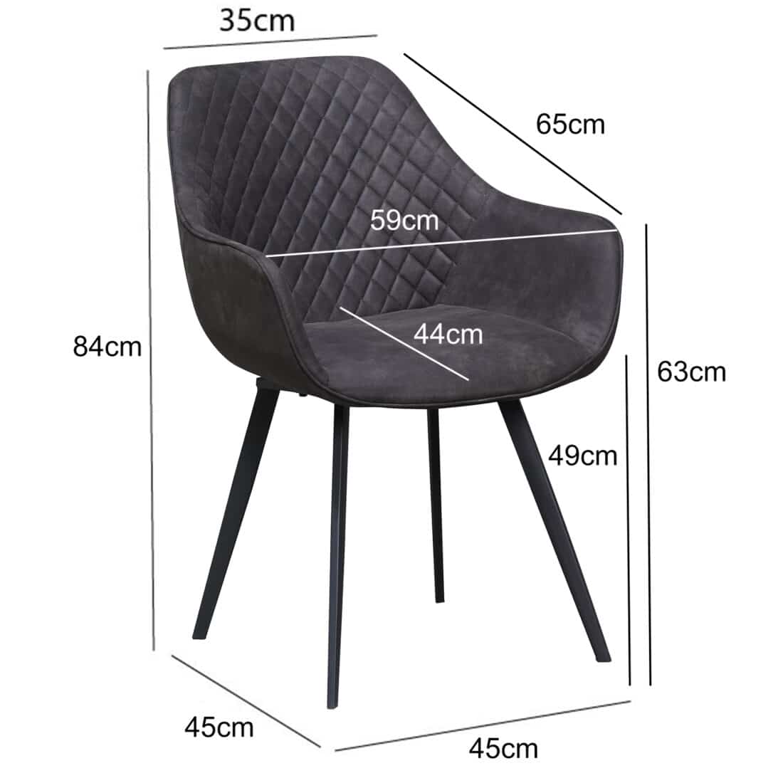 Livingfurn Eetkamerstoelen Luca Antraciet