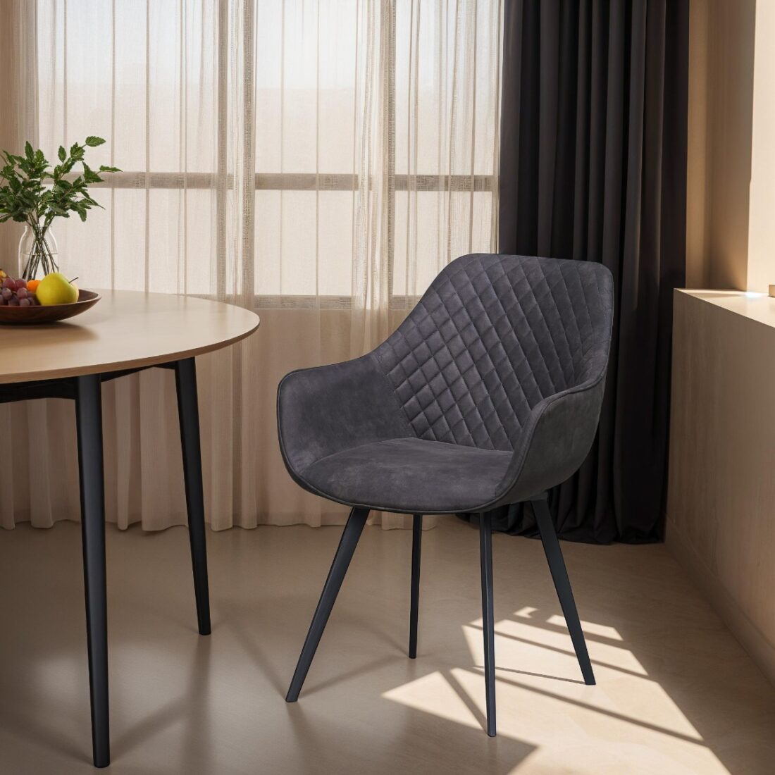 Livingfurn Eetkamerstoelen Luca Antraciet