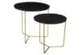 Livingfurn Bijzettafels Mason Black/Brass Set of 2