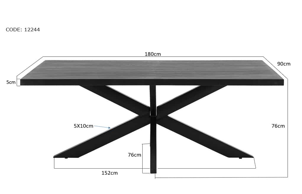 Livingfurn Eetkamertafels Kala Spider 180 Cm