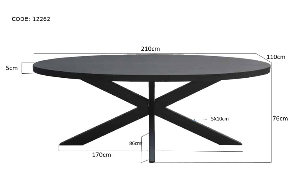 Livingfurn Eetkamertafels Kala Oval Spider 210 Cm