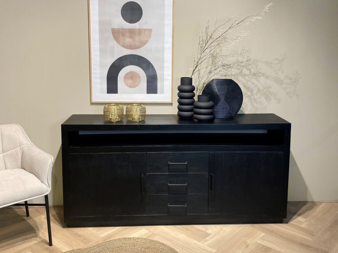 Livingfurn Dressoirs Jaxx Black 180cm