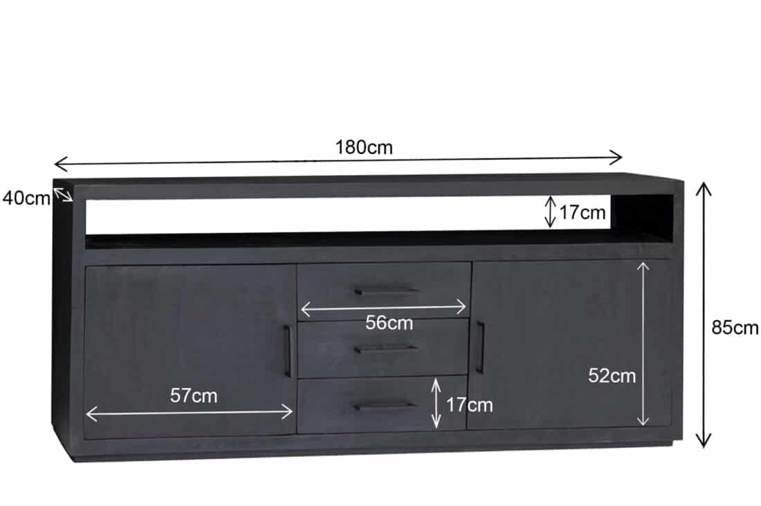Livingfurn Dressoirs Jaxx Black 180cm