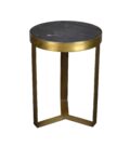 Livingfurn Salontafels Glennis Marble Black Gold 40 cm