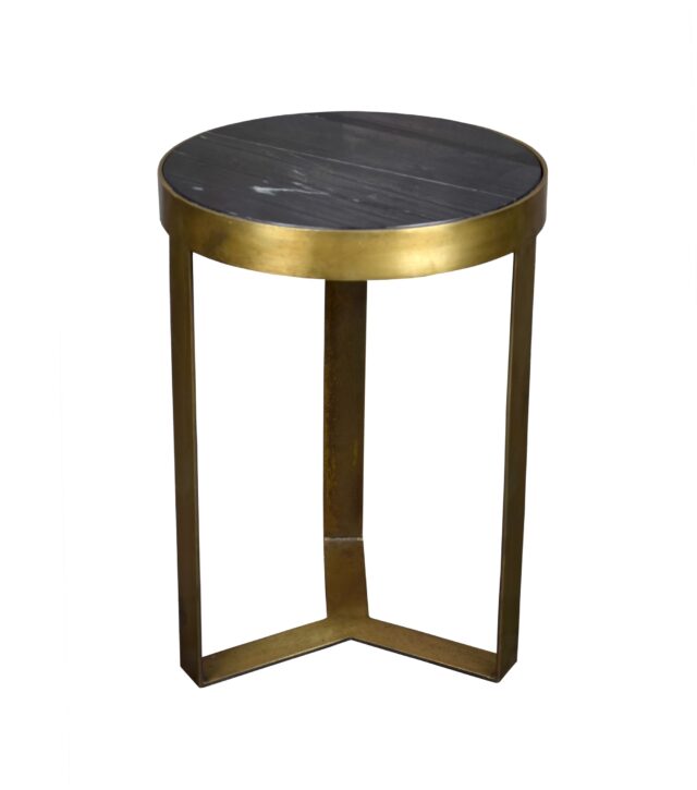 Livingfurn Salontafels Glennis Marble Black Gold 40 Cm