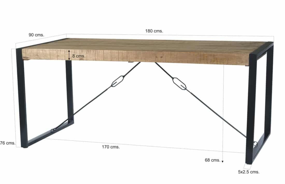 Livingfurn Eetkamertafels Nairobi 180 215 90 Cm