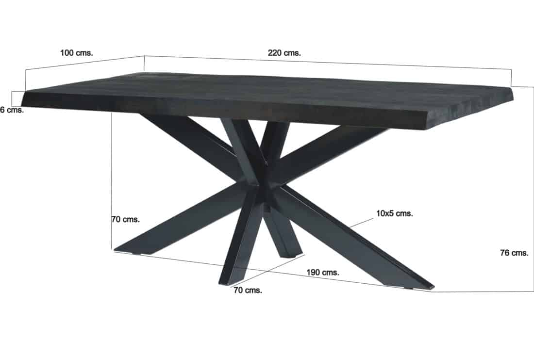 Livingfurn Eetkamertafels Norris Tree Top Spider 220cm