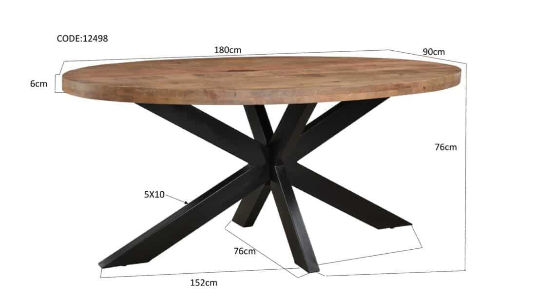 Livingfurn Eetkamertafels Sturdy Oval 180cm